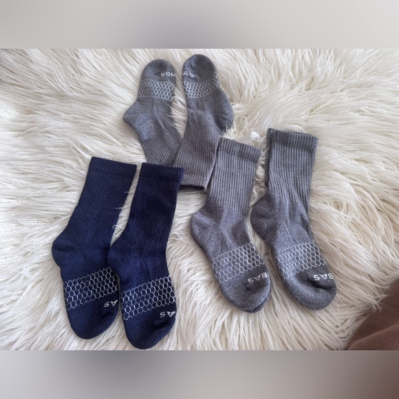 Women 4pk Bombas Sm Solids Gray/Navy Half-Calf Cushioned Sock Pack (Size 4-7.5) - Picture 6 of 9